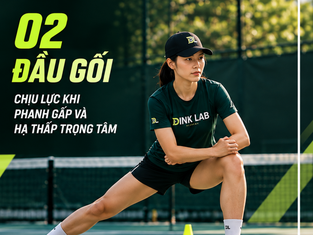 Khởi động đầu gối khi chơi Pickleball bằng động tác bước ngang.