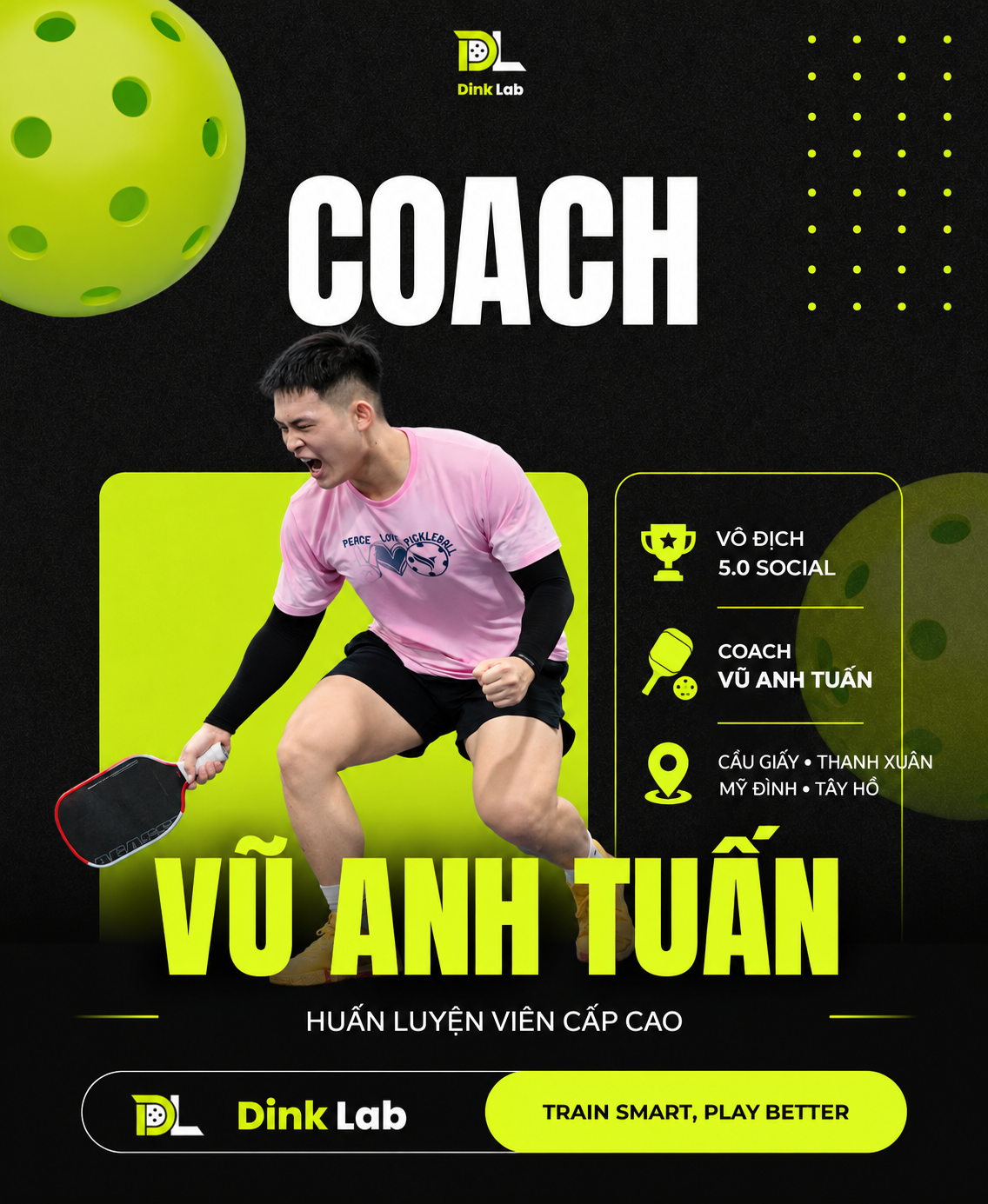 Poster Coach Vũ Anh Tuấn – Huấn luyện viên Cấp cao Dink Lab